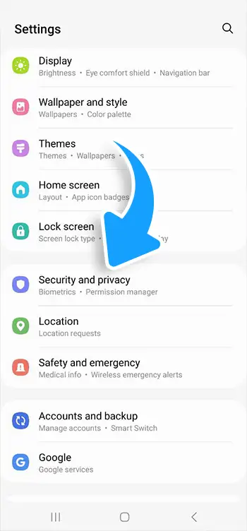 Step 3 - Tap Security or Apps & Notifications